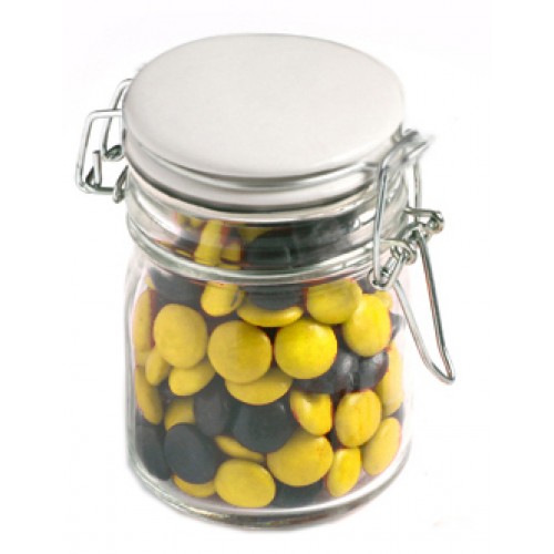 CHOC BEANS IN GLASS CLIP LOCK JAR 160G